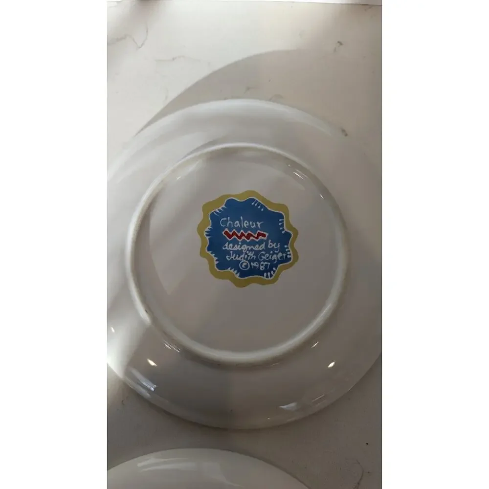 1987 Chaleur Judith Geiger Set Of 6 Salad Plates 8